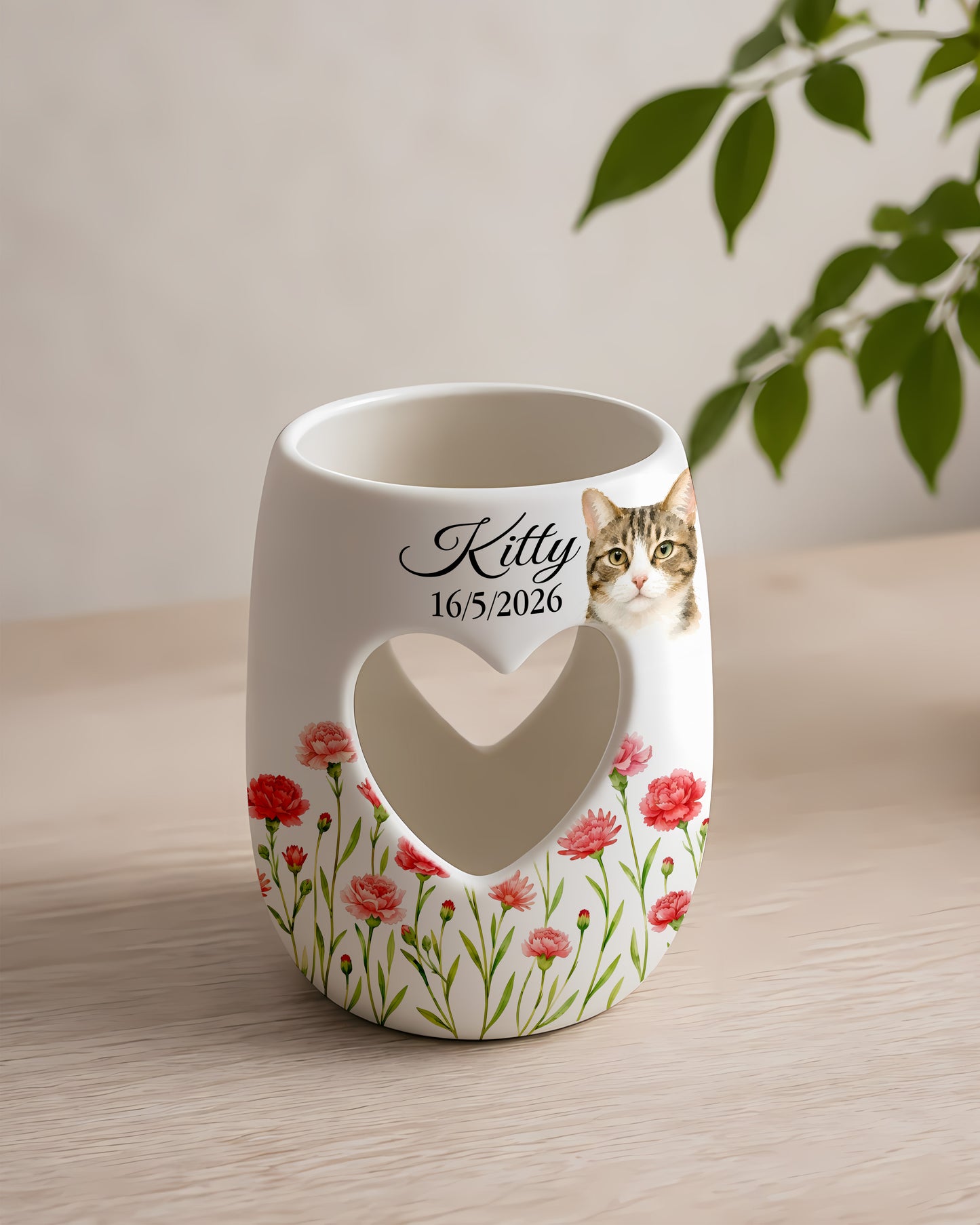 Personalised Memorial Candle Holder, Custom Pet Loss Remembrance Gift, CatPassed Away Sympathy Gift