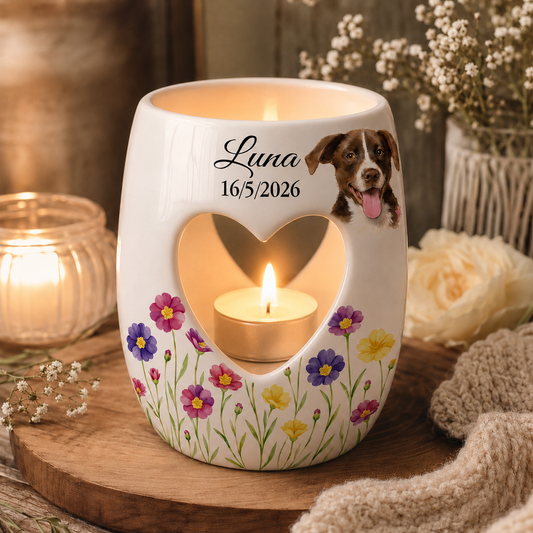 Personalised Memorial Candle Holder, Custom Pet Loss Remembrance Gift, Dog Passed Away Sympathy Gift