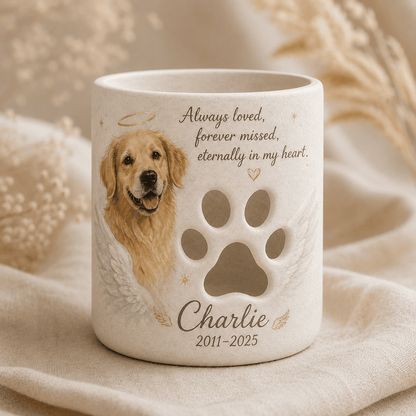 Personalized Golden Retriever Memorial Candle Holder – Custom Pet Loss Remembrance Gift