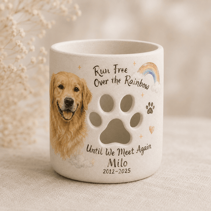 Personalized Golden Retriever Memorial Candle Holder – Custom Pet Loss Remembrance Gift