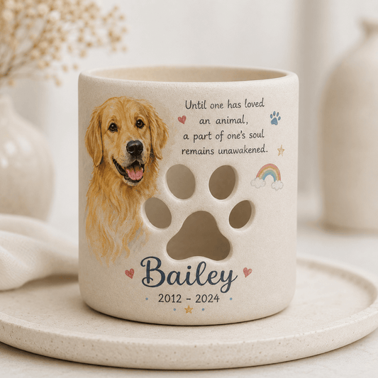 Personalized Pet Memorial Candle Holder – Custom Dog Remembrance Gift