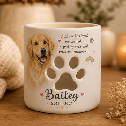 Personalized Pet Memorial Candle Holder – Custom Dog Remembrance Gift