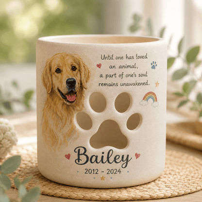 Personalized Pet Memorial Candle Holder – Custom Dog Remembrance Gift
