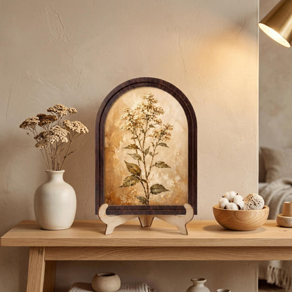 Neutral Floral Wall Art, Arched Wooden Frame, Vintage Wildflower Botanical Print, Rustic Farmhouse Decor, French Country Home Gift - Image 4