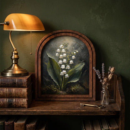 Botanical Lily of the Valley Wall Art, Wooden Arched Picture Frame, Antique Floral Cottagecore Decor, Garden Lover Gift, Housewarming Gift - Image 10