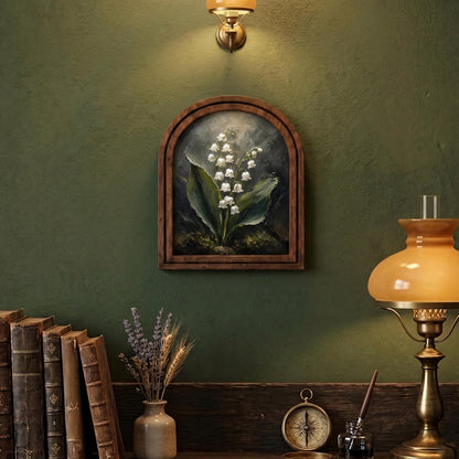 Botanical Lily of the Valley Wall Art, Wooden Arched Picture Frame, Antique Floral Cottagecore Decor, Garden Lover Gift, Housewarming Gift - Image 7